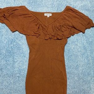 Off the shoulder flare bodycon dress